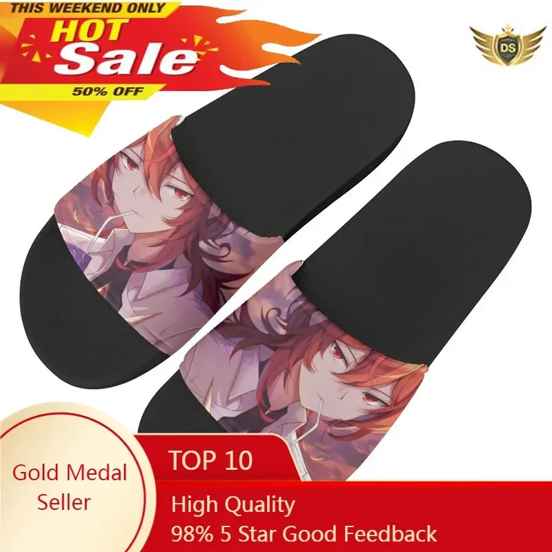 Genshin Impact Design Slippers Women Casual Summer Beach Flat Sandals Couple Non-slip Anime Home Shoes Indoor