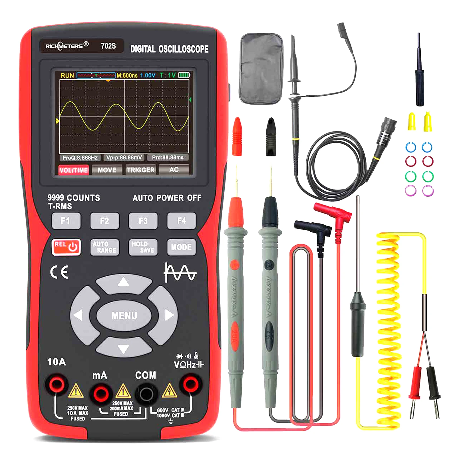 Oscilloscope Multimeter Handheld LCD Digital Multimeter & Oscillometer 2-in-1 Universal Meter Oscope Meter