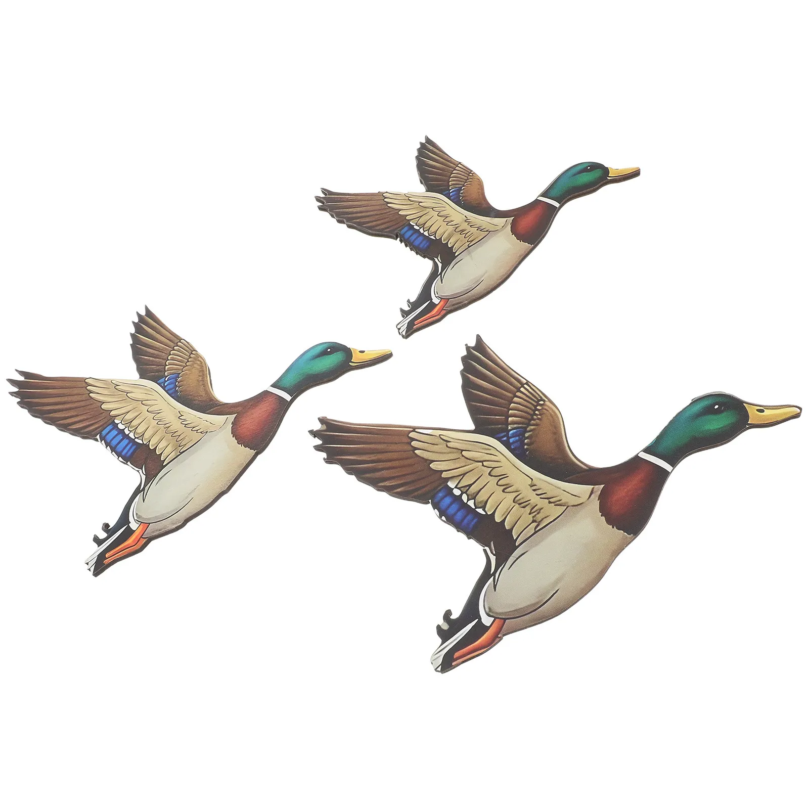 3Pcs Wooden Mallard Duck Wall Decor Rustic Flying Birds Wood Wall Art for Farmhouse Living Room Bedroom Office Wildlife Sign