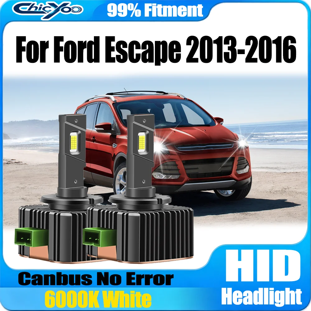 2PCS Canbus No Error D3S HID Xenon Lights 120W 30000LM LED Headlights 6000K Whtie 12V 24V For Ford Escape 2013 2014 2015 2016