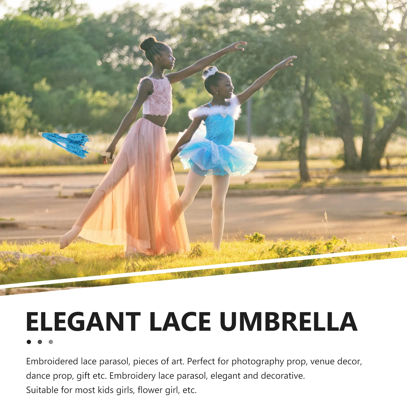 

Children Wooden Handle Umbrella Cotton Lace Parasol Kids Decorative Wedding Photo Prop Vintage Girl Festival Tea Party