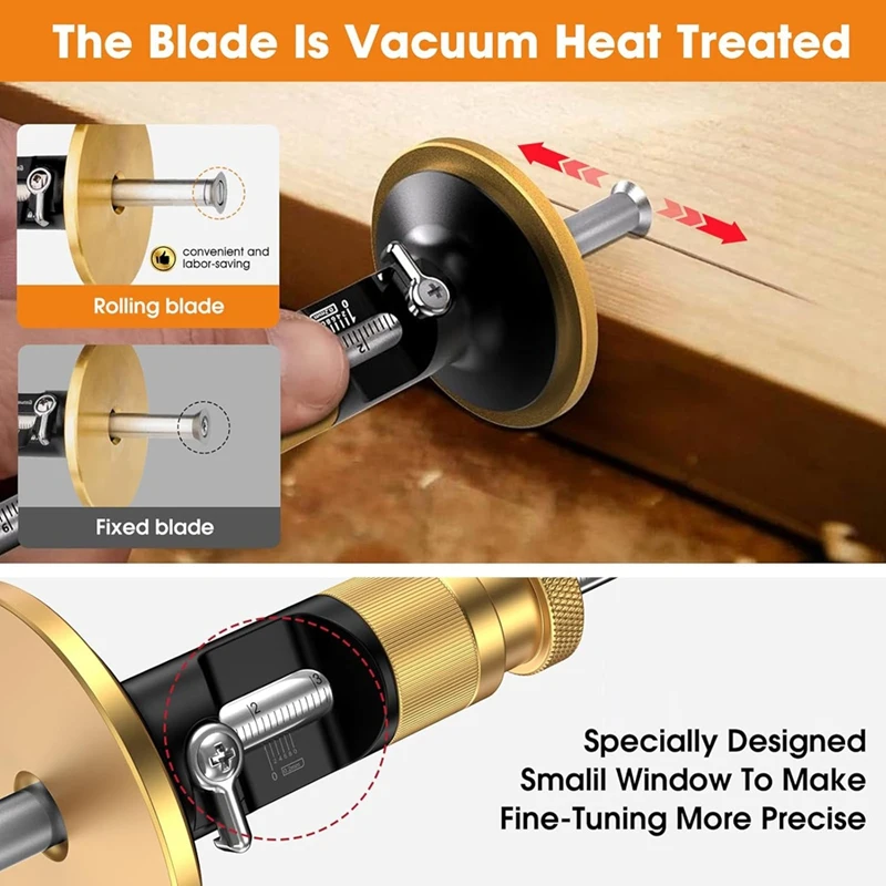 

【BUY NOW】Wheel Marking Gauge Woodworking,Scribe Tool Woodworking, Adjustable 0-12cm,for Parallel Lines,Dovetail Joints Carpentry