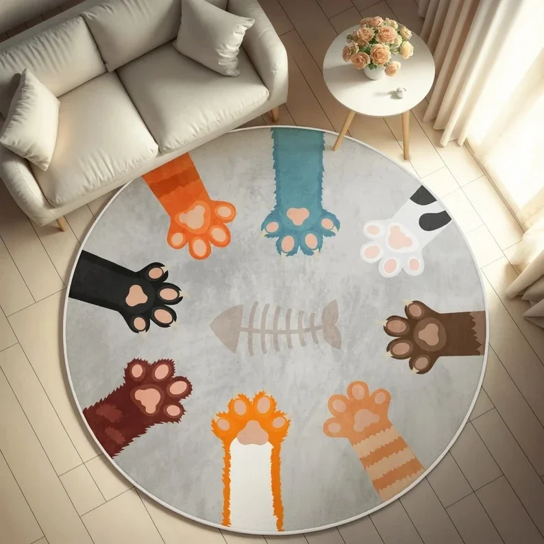 tapete-redondo-com-estampa-de-patinha-de-gato-tapete-para-brincar-com-animais-de-estimacao-tapete-antiderrapante-para-quarto-tapete-circular-antiderrapante-para-sala-de-estar