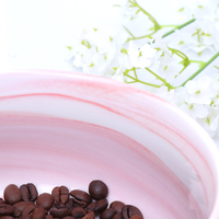 1Pcs Creative Marble Bowl Ceramic Pet Bowl Cat Drinking Fountain Dog Bowl Food Bowl for Home Shop Pet Supplies(Pink)