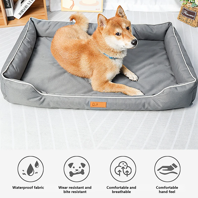 Upgrade 900D Oxford Dog Bed Removable Sponge Mat More Waterproof More Bite-resistant Dogs Beds Soft Cozy Pet Bed Dog Accessories