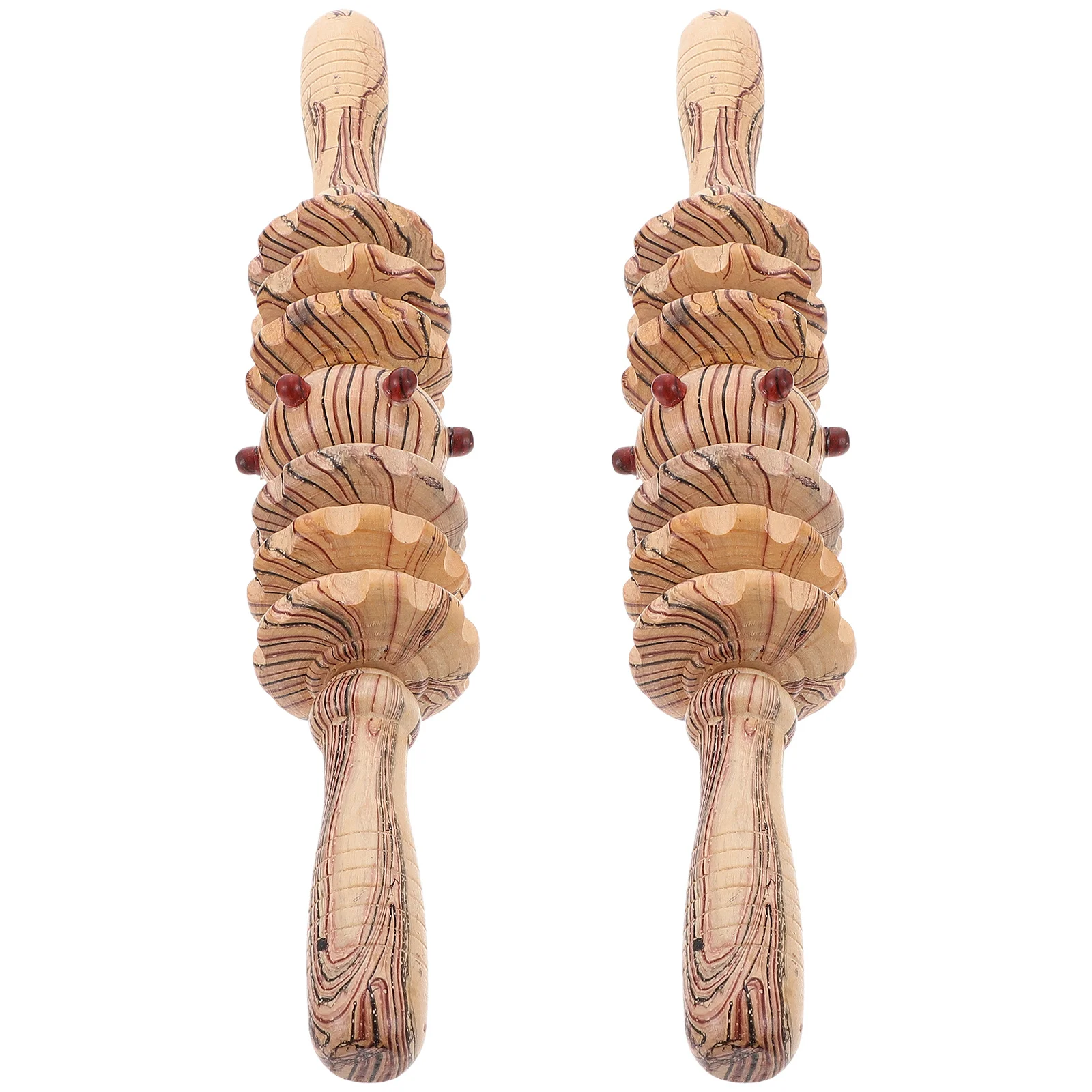 

2pcs Wooden Belly Roller Massager Massage Stick For Abdominal Health Body Relaxation Tool Portable Muscle Recovery Roller Stick