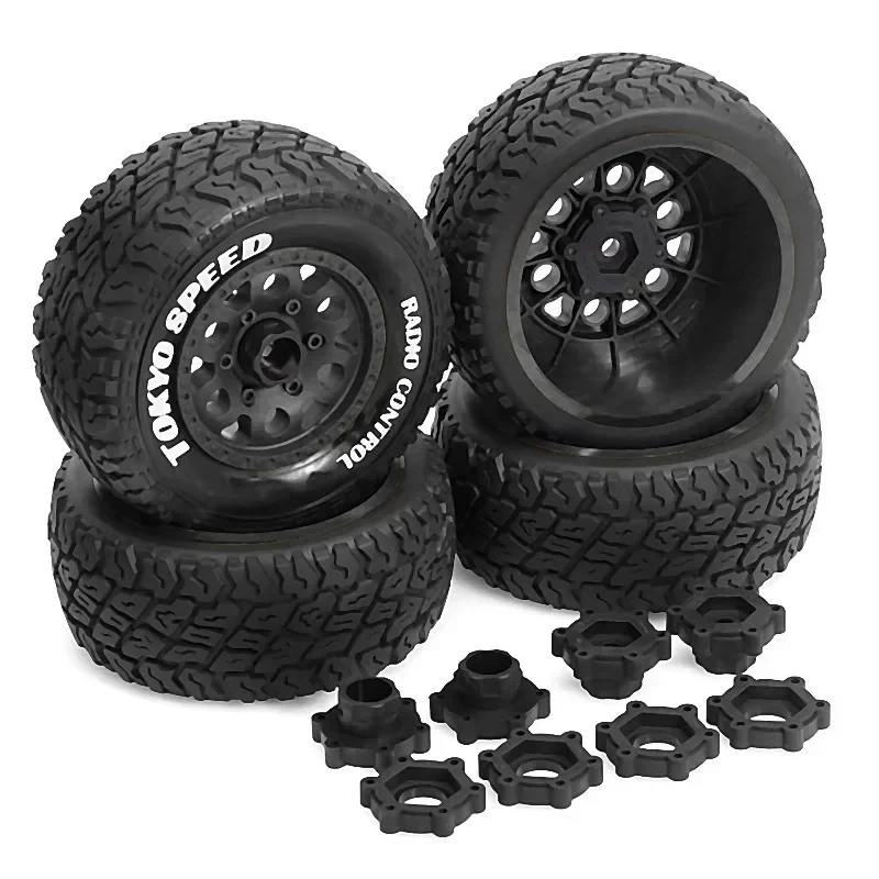 4pcs 1/10 Short Course Truck Tires Tyre Wheel With 12mm 14MM 17MM Hex For Slash Arrma Senton HuanQi 727 Vkar 10sc Hpi Rc Car