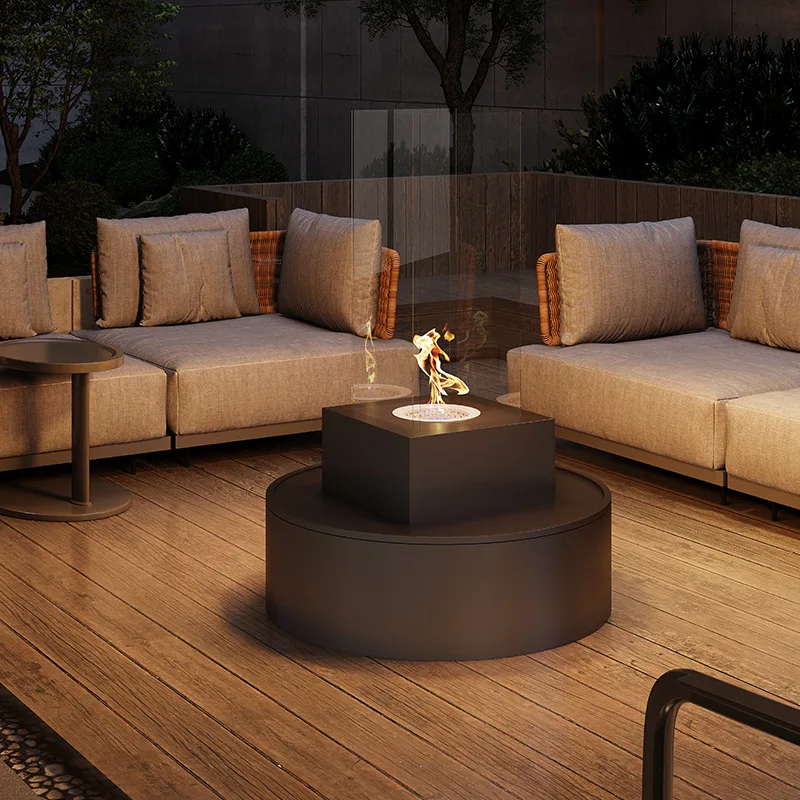 With floor real fire alcohol fireplace outdoor interior decoration fireplace modern art sense