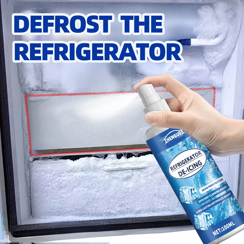 Refrigerator De-Icer and Defroster — Quick Ice Melting and Anti-Icing for Home Freezers | Suitable for Refrigerators and Rvs, Freezer Defrosting, Ice Melting Solution, Efficient De-Icing, Rapid Thawing, Durable Container, De-Icing Liquid, Defrosting Spray, Household Essentials