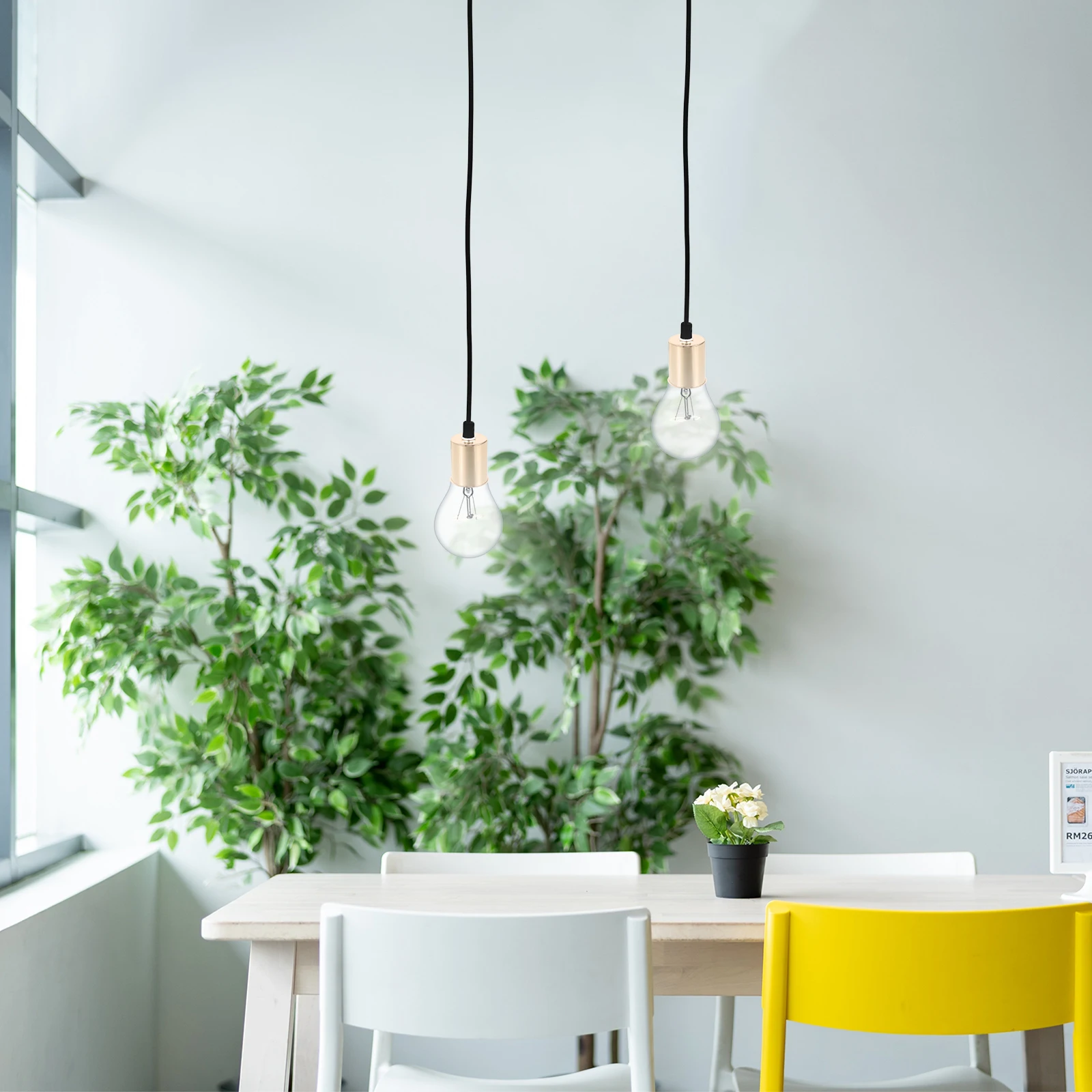 

2Pcs E27 Lamp Socket Hanging Light Holder Sturdy Ceiling Lamp Fixture Suitable for Dining Room Bar Hallway Lighting
