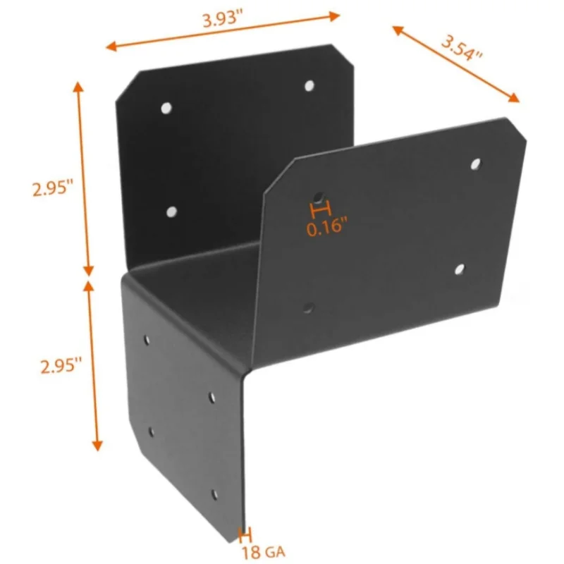 4-teilige U-förmige Stützhalterung aus verzinktem Stahl, geeignet für 4 Zoll