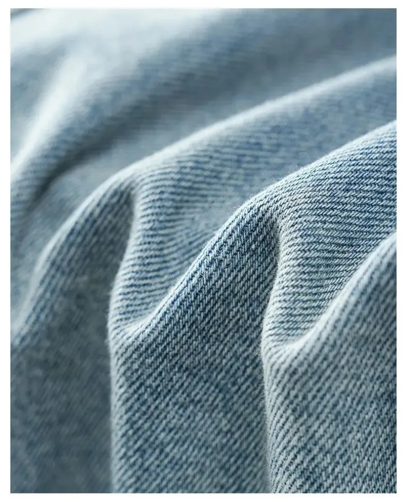 Blaue Baumwoll-Jeansweste für Damen, Schulterstickerei, mehrlagiges Oberteil 2025