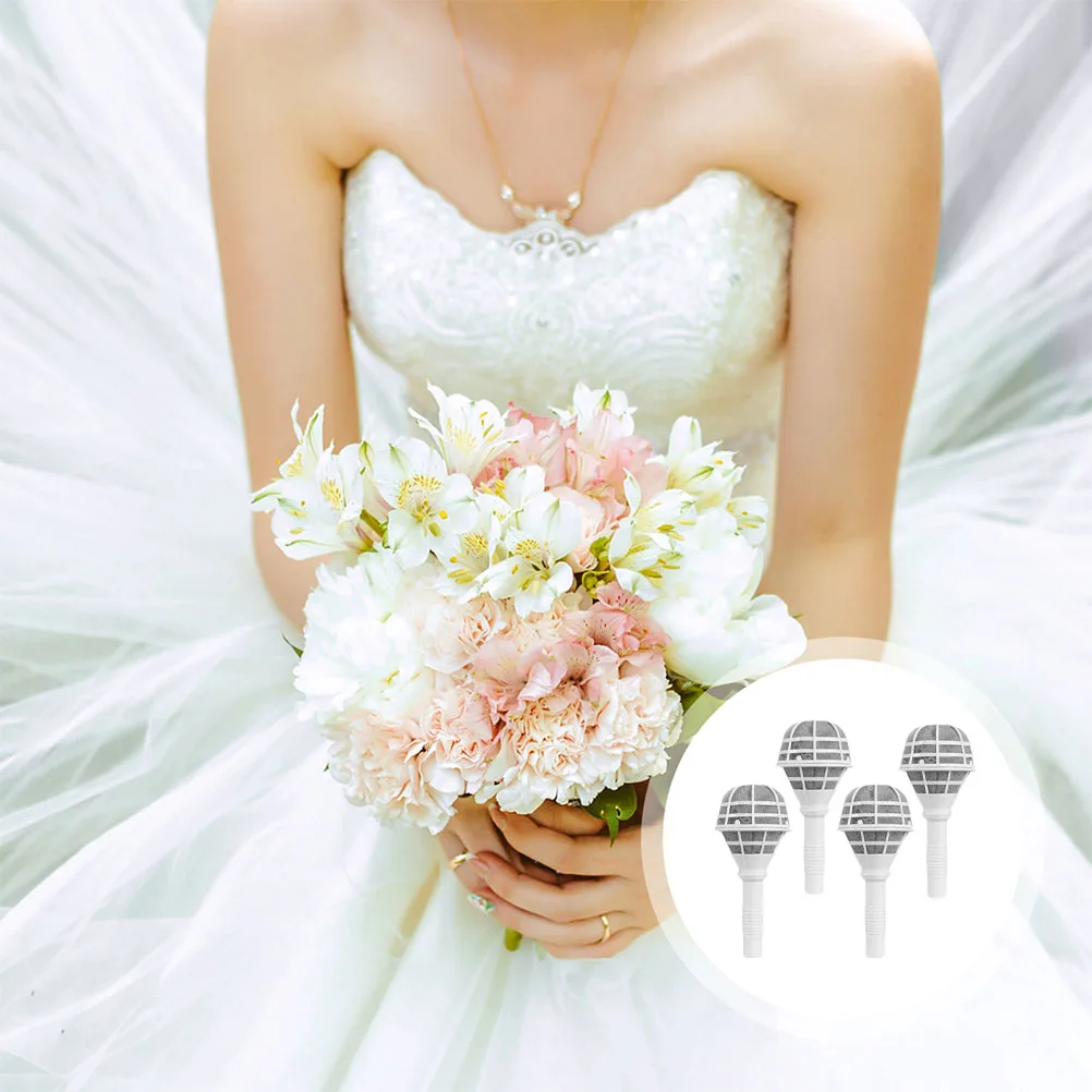 

4 Pcs Bridal Bouquet Holder Wedding Supplies Handle Holders Bride Bouquets Flower