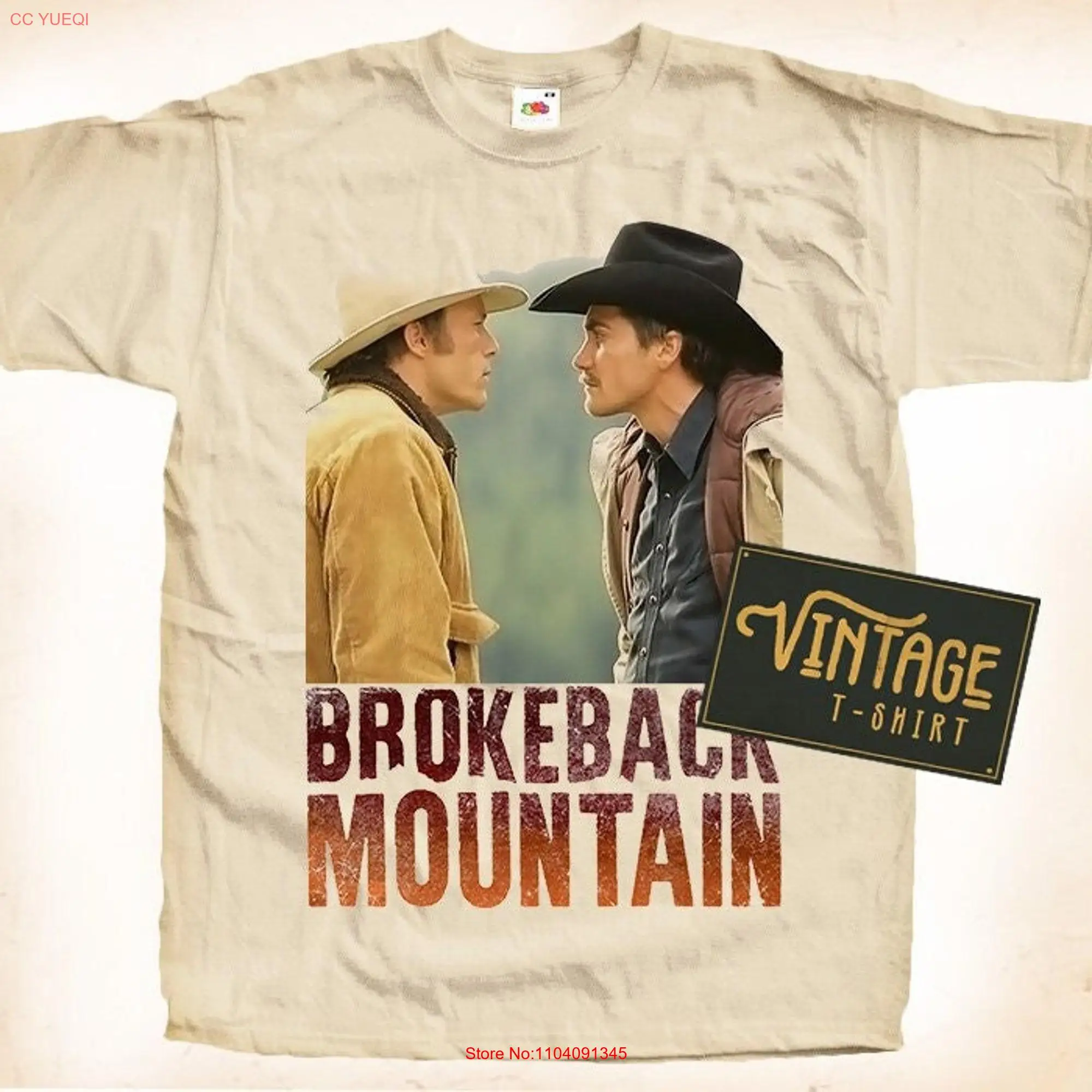 Brokeback Mountain V1 T Shirt Vintage Natural color Men's DTG Digital Print SIZES S M L XL 2XL 3XL 4XL 5XL