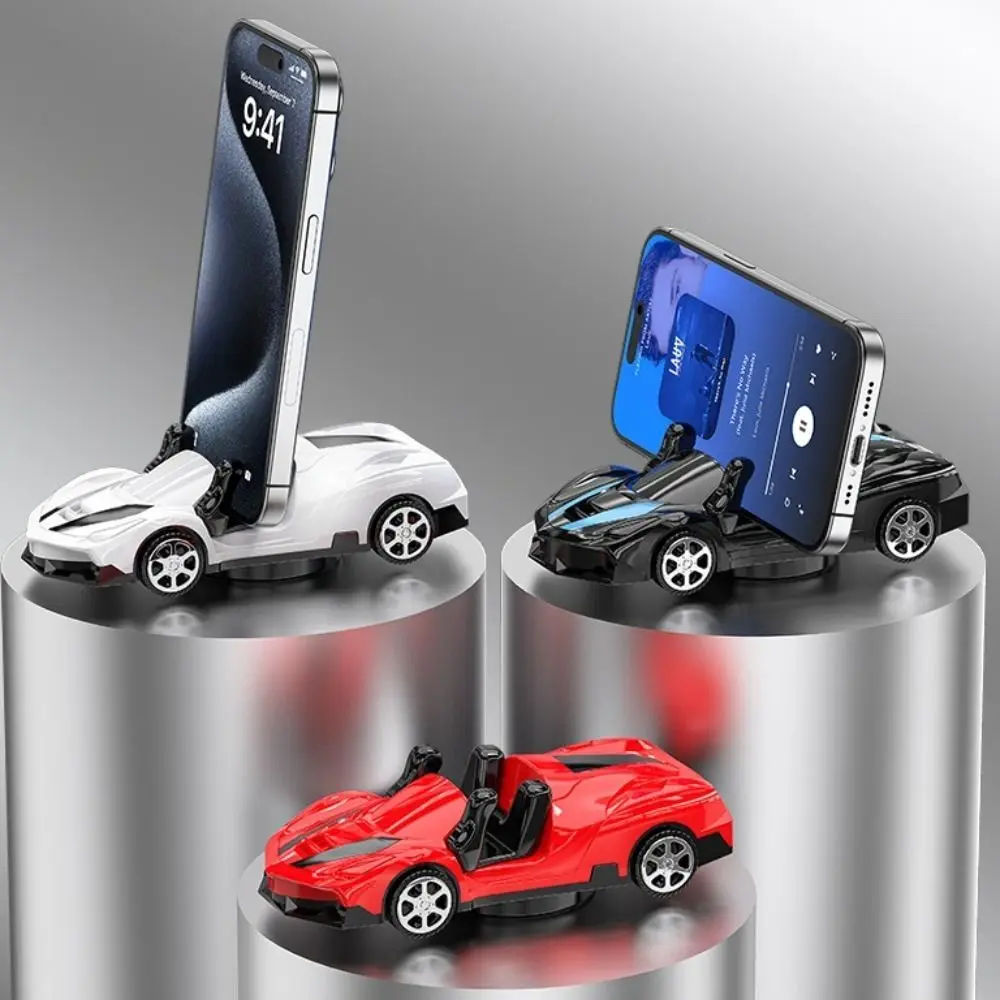 

Creative PU Car Model Phone Holder Toy Car Miniature Toys Car Ornaments Drift Rotating Auto Decorative Children