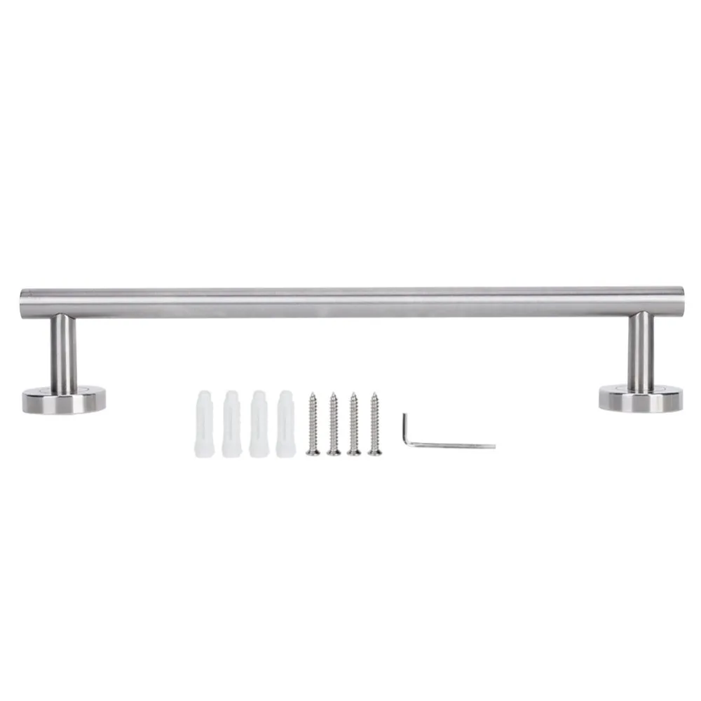 Stainless Steel Towel Rack Brushed Finish Silver Towel Bar Space Saving Wall Mounted Towel Rod Bathroom Kitchen Laundry Room