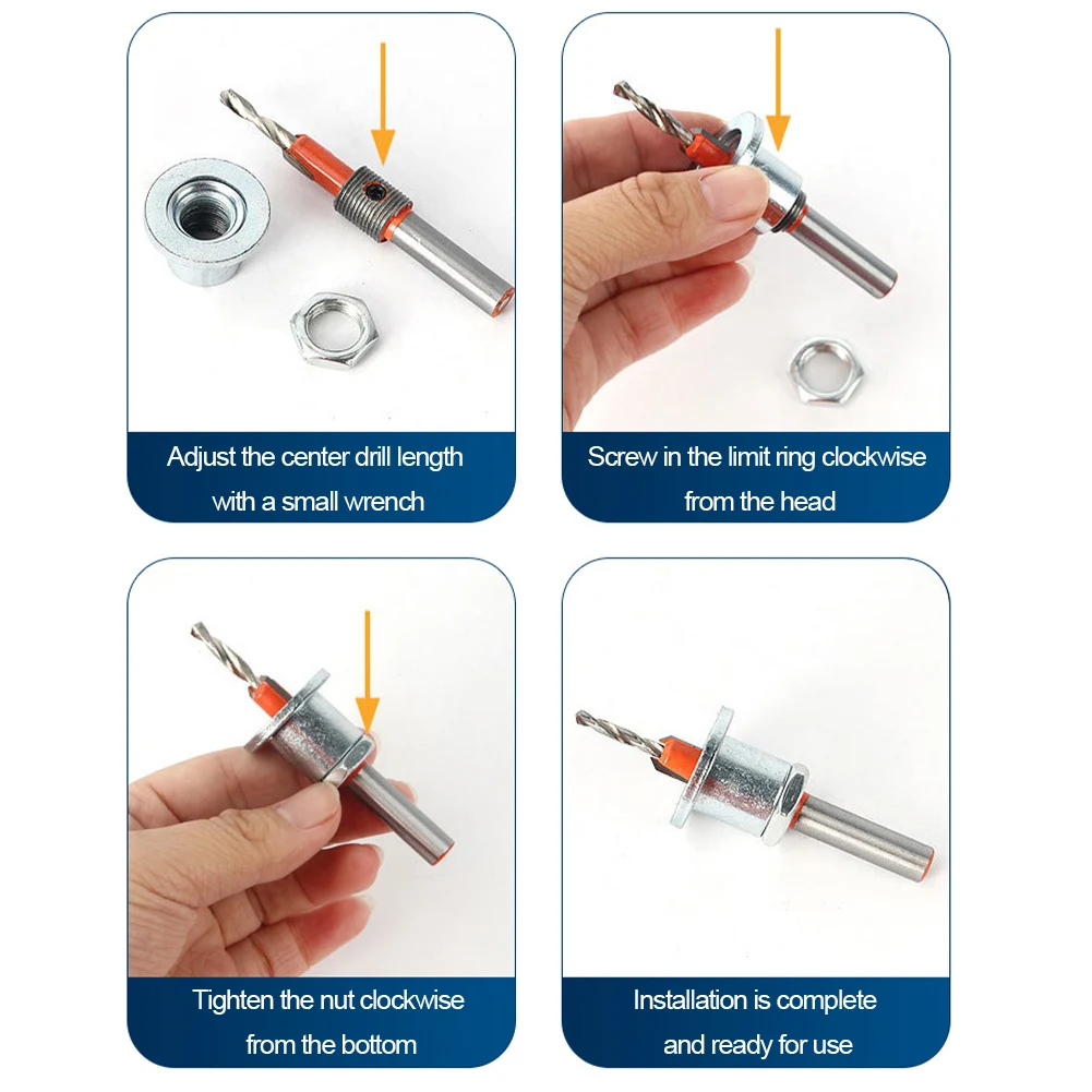 Imagem -06 - Carpintaria Carpintaria Alargador com Localizador Ajustável Wood Drilling Bit Ferramenta Carbide para Wood Pannel Plastic Board Aglomerado