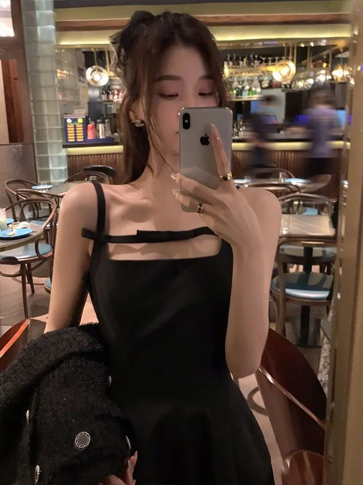 

Элегантное черное платье Hebe Sle Little Bla Dr для дня рождения, высококачественное, роскошное, стройнящее, без бретелек, с юбкой А-силуэта