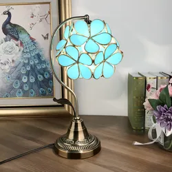 BertLamp de pétalos para dormitorio, luz nórdica de lujo, estilo americano, lámparas de vidrio Dmade románticas