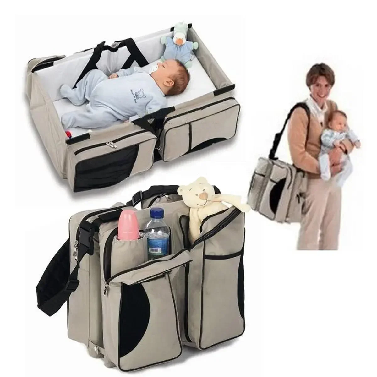 New Baby Portable Foldable Travel Bed Travel Bag Style Baby Bed Mommy Bag Style Baby Bed Oxford