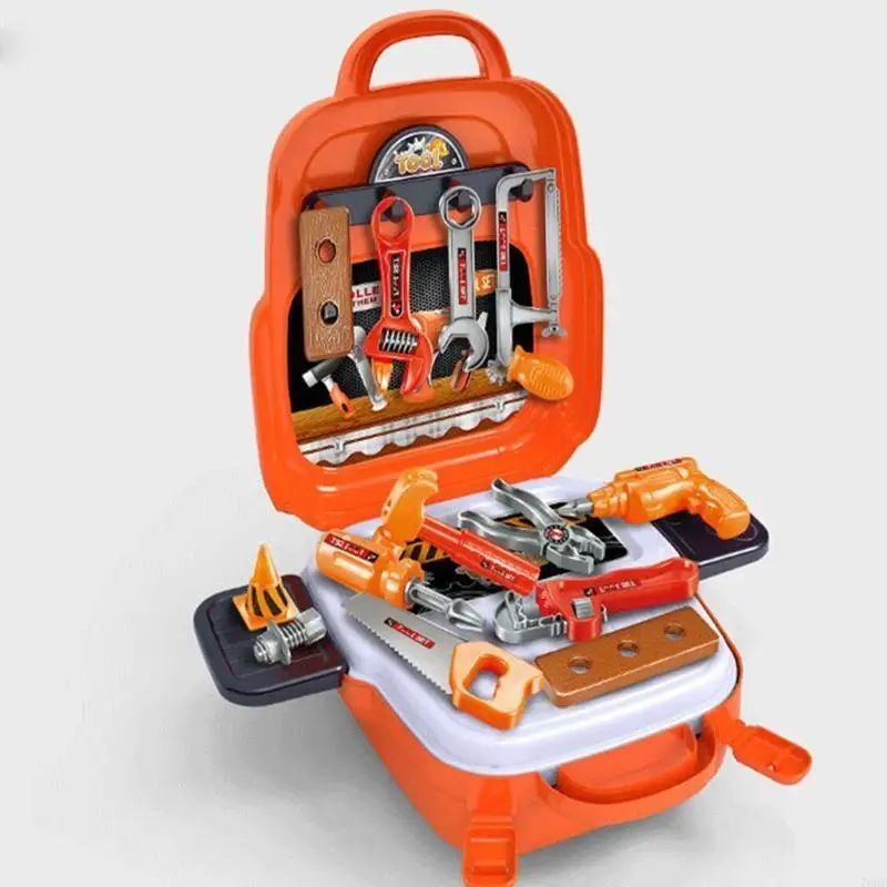 76HF Kids Tool Set Toddler Tool Set Children's Toolbox Toy Drill Screw Screw Simulation for Play House Repair Tool S