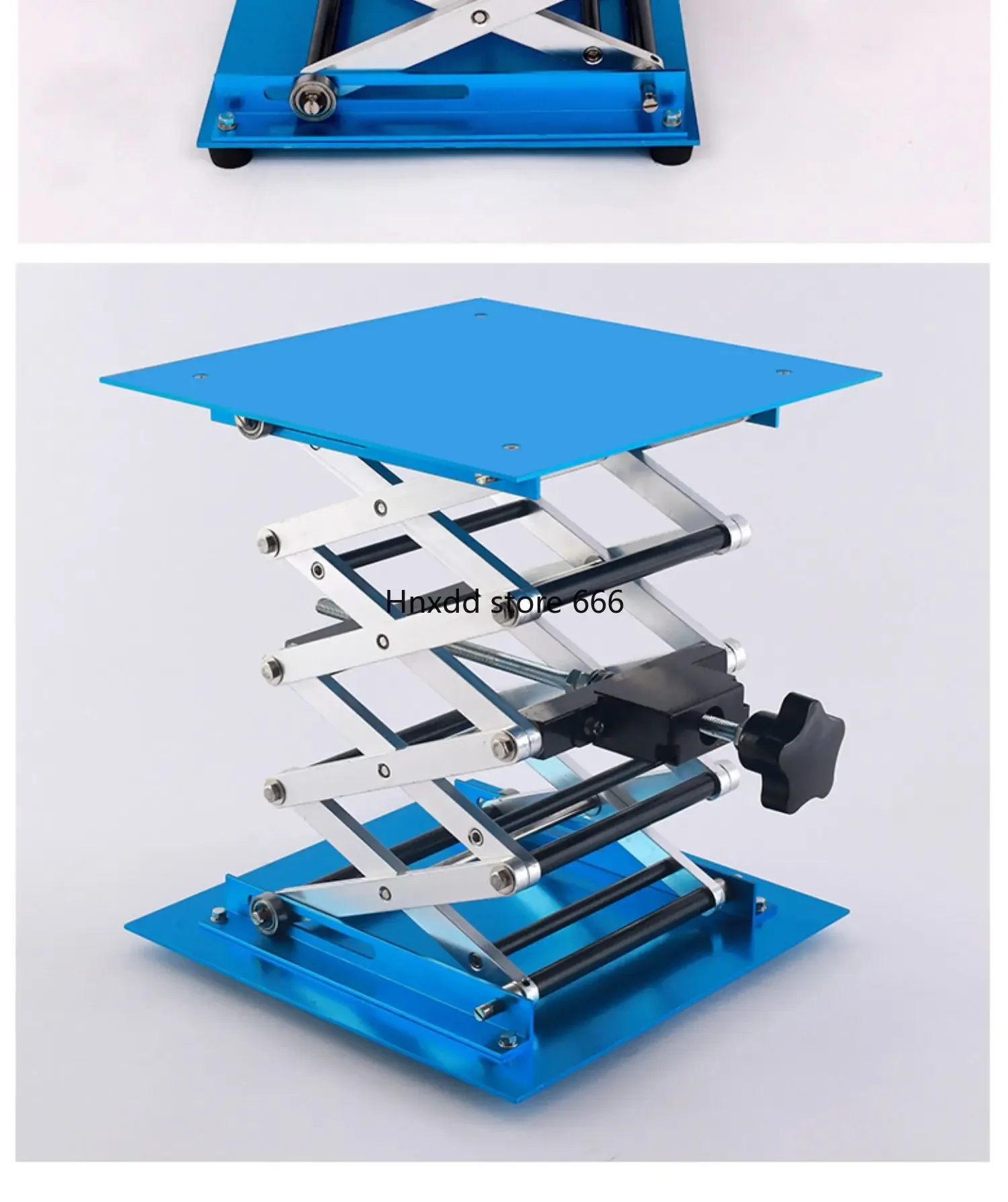 Small 250 * 250 raised aluminum oxide lifting table manual lifting platform lifting bracket