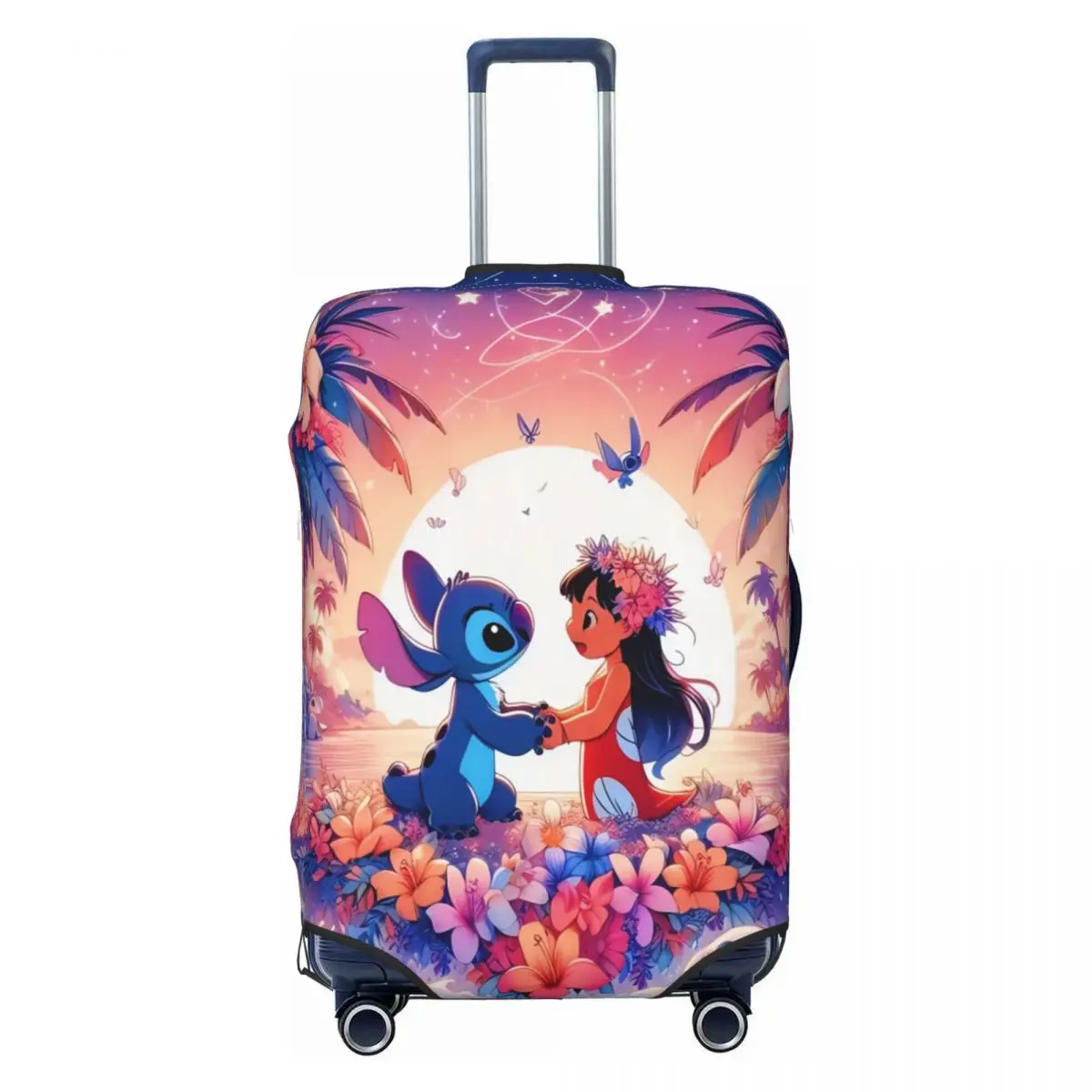 

Animated Lilo And Stitch Luggage Cover Elastic Travel Suitcase Protective Covers Suit For 18-32 inch