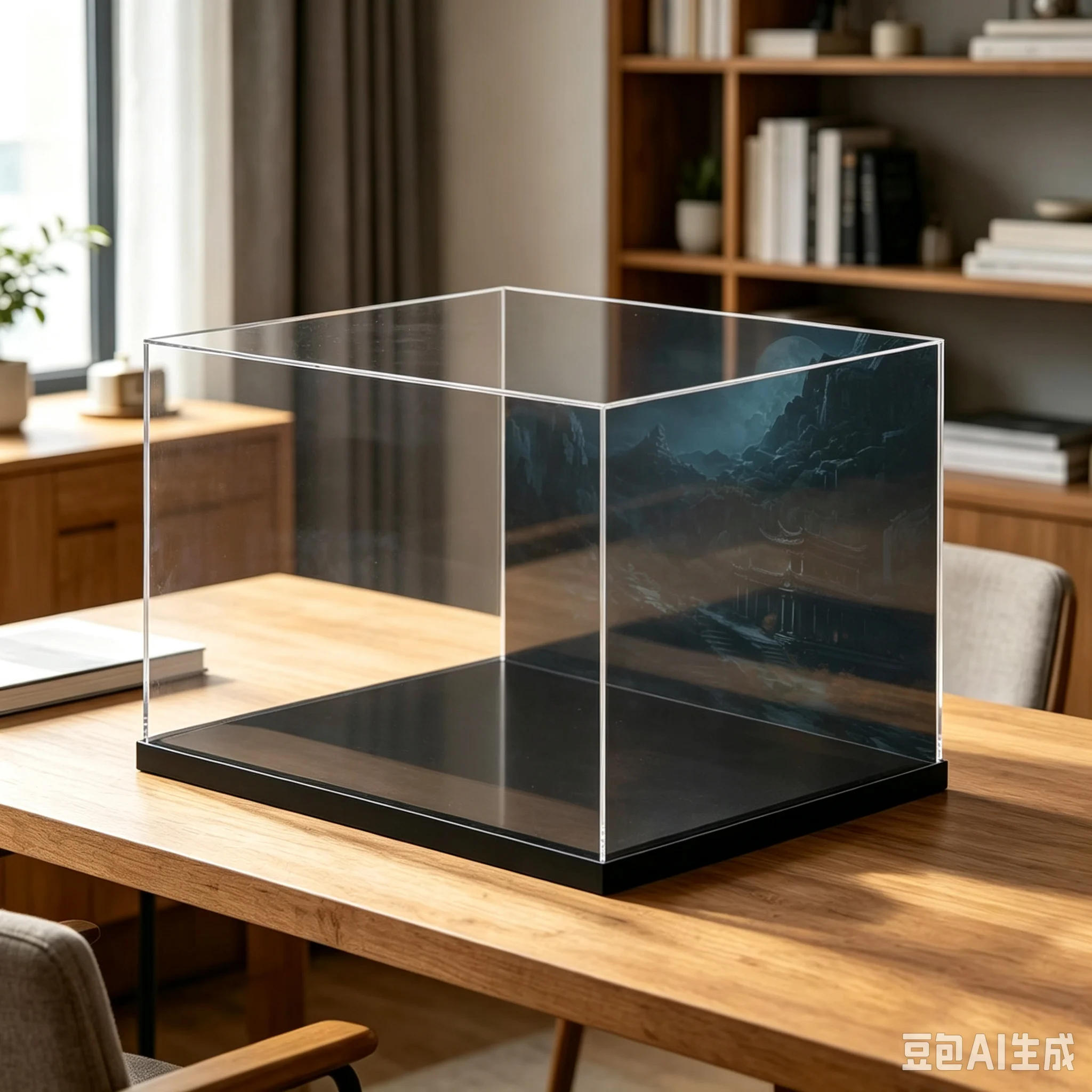 Clear Acrylic Display Case Outer Size 38x33x35cm, Dust-Proof Showcase for Dragon Model, Model Not Included