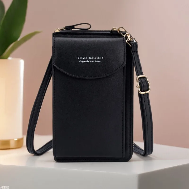 Crossbody New Korean Version Buckle Mobile Phone Mini Small Bag Women's Bag Leather Wallet Wallets Handy