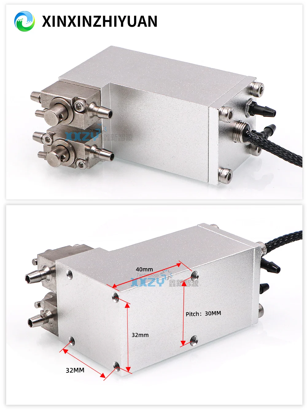 Inkjet Printer Metal Sub Tank With 2 Valves Negative Pressure Ink Cartridge for UV Flatbed Printer 38*44*80MM Ink Bottle