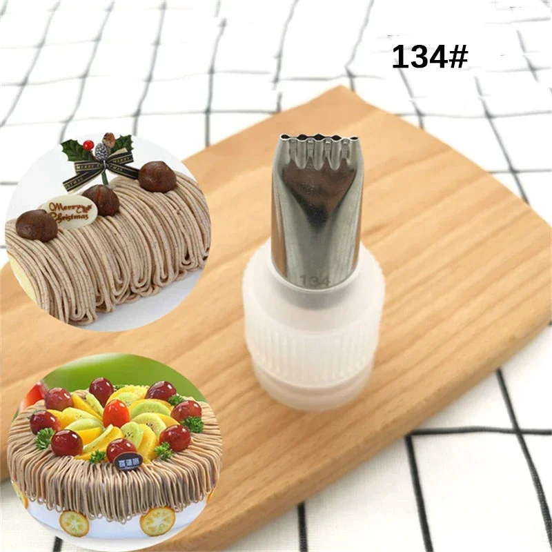 #134 Noodles Cake Cream Nozzles for confectionery Five Hole Lines Drawing Icing Piping Tips Brownie Cake Nozzle Decorating Tools