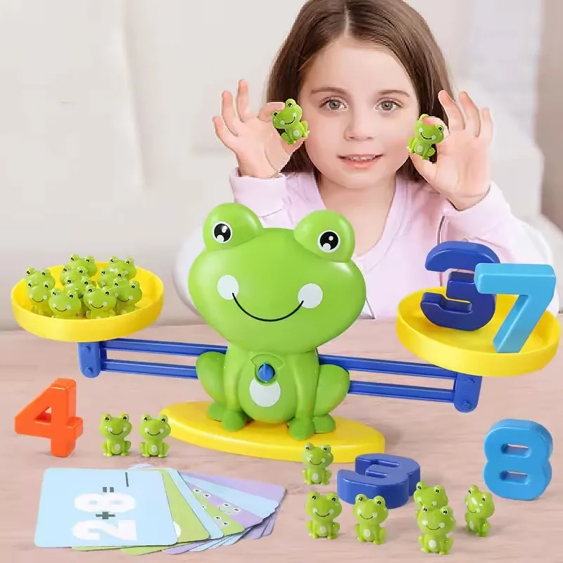 Jouet mathématique Montessori pour enfants, échelle de grenouille amusante, jouet d'équilibre, éducation précoce, apprentissage des nombres, Puzzle, matériel pédagogique, cadeau