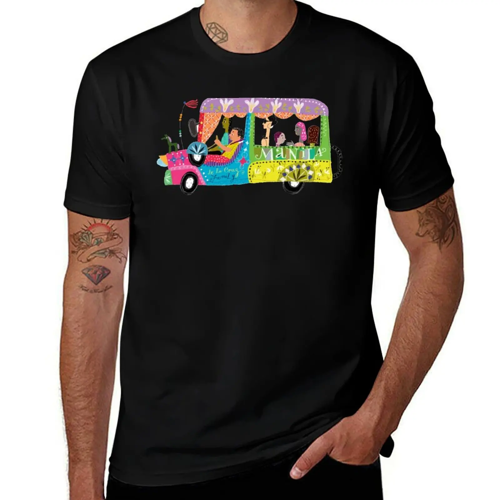 The Philippine jeepney illustrated by Robert Alejandro T-Shirt Plus Size Basic Short Sleeve Top T-Shirt