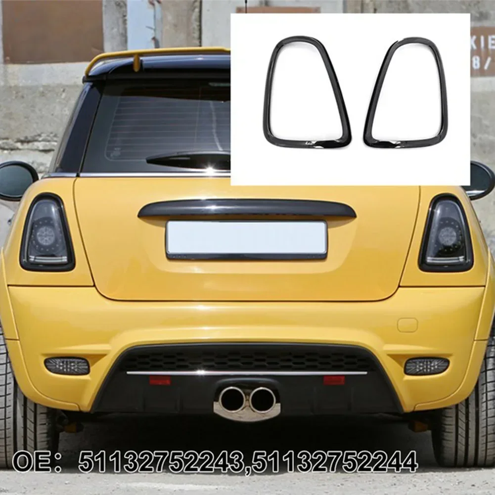 2Pcs Car Headlight Ring Trim Cover Glossy Black For Mini For Cooper R56 R57 R58 R59 2007-2013 Taillight Ring Trim
