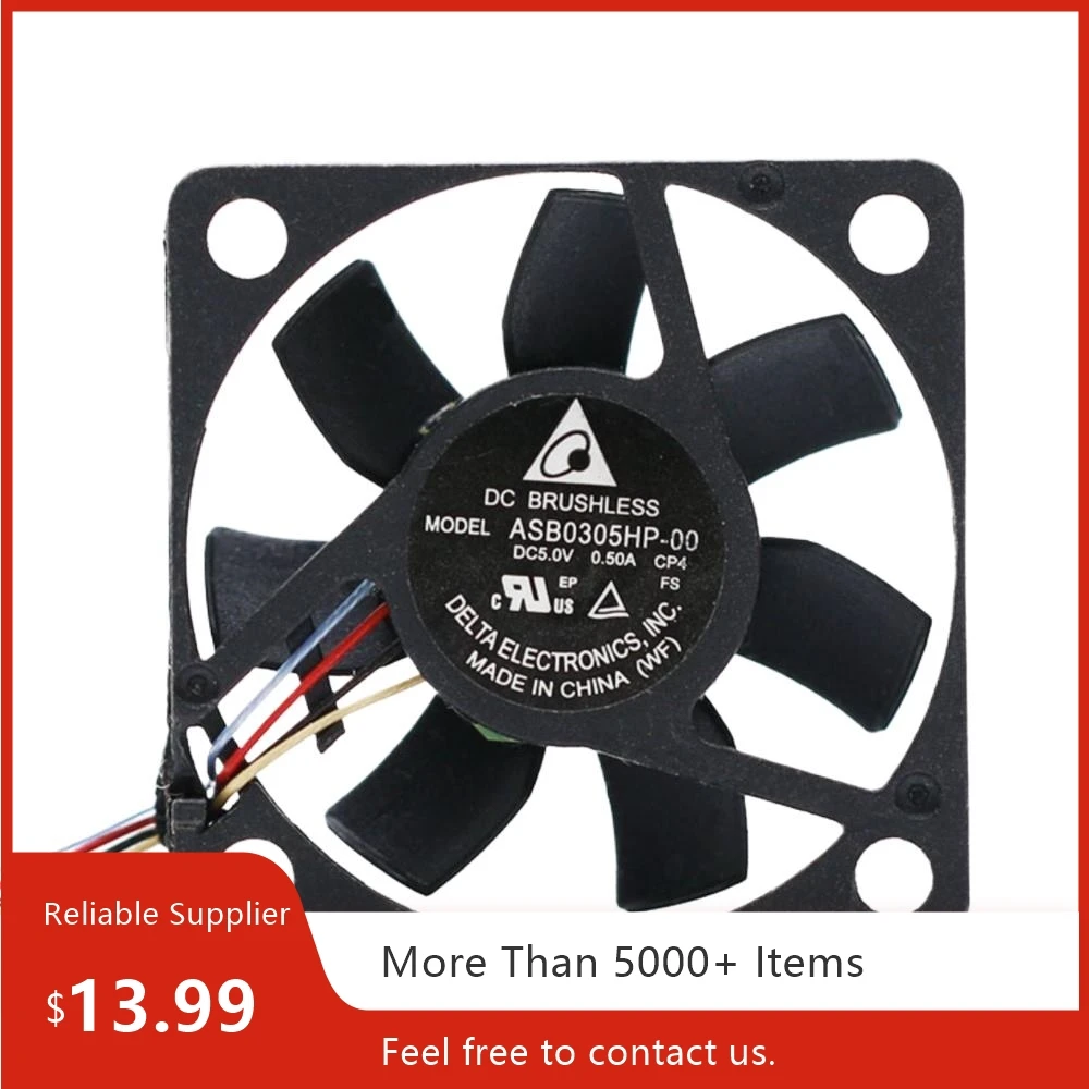 2PCS for Delta ASB0305HP-00 30mm 5V PWM Cooling Fan 3007, 9500 RPM for GPU, VRAM, Mini PC, Raspberry Pi, 3D Printer