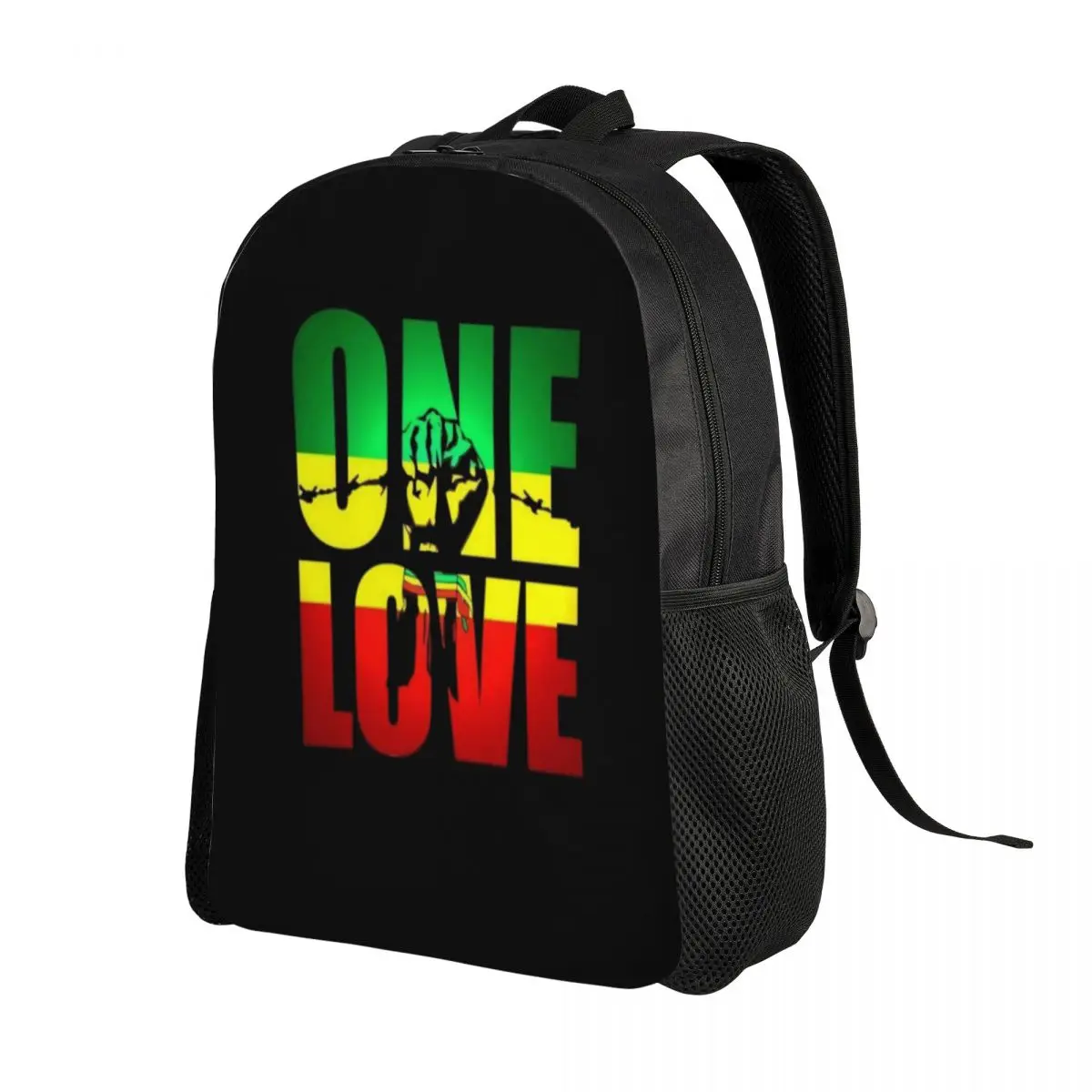 Custom One Love Jamaica Reggae Backpacks Men Women Fashion Bookbag for School College Bags