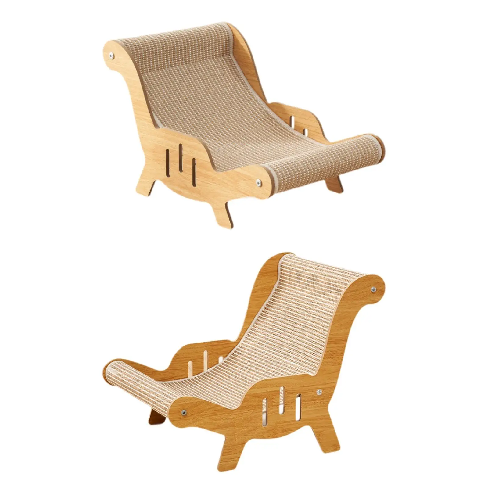 Cat Sisal Lounge Chair Wooden Cat Scratcher Furniture Protection Grinding Claws Cat Beach Chair Bed for Small Animals Supplies