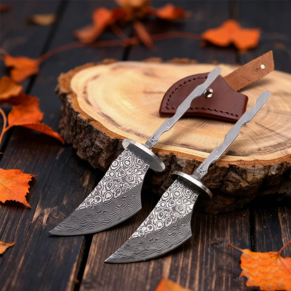 

Премиум-сталь Дамаск, полуфабрикаты для самостоятельной ковки, узорчатые стальные детали для изготовления туристических ножей на заказ