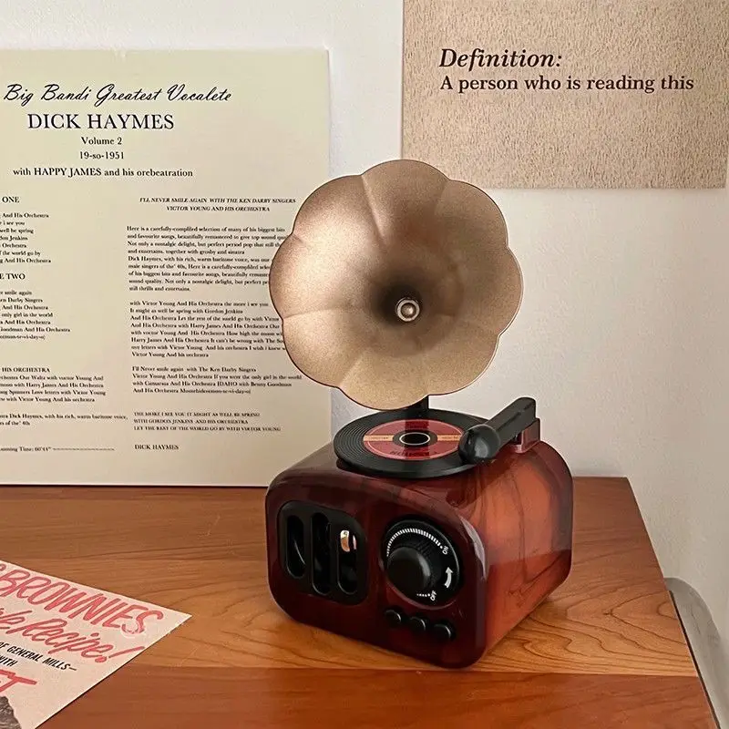 Cute retro phonograph music box octave living room literary decoration ornament Valentine's Day birthday gift men and women