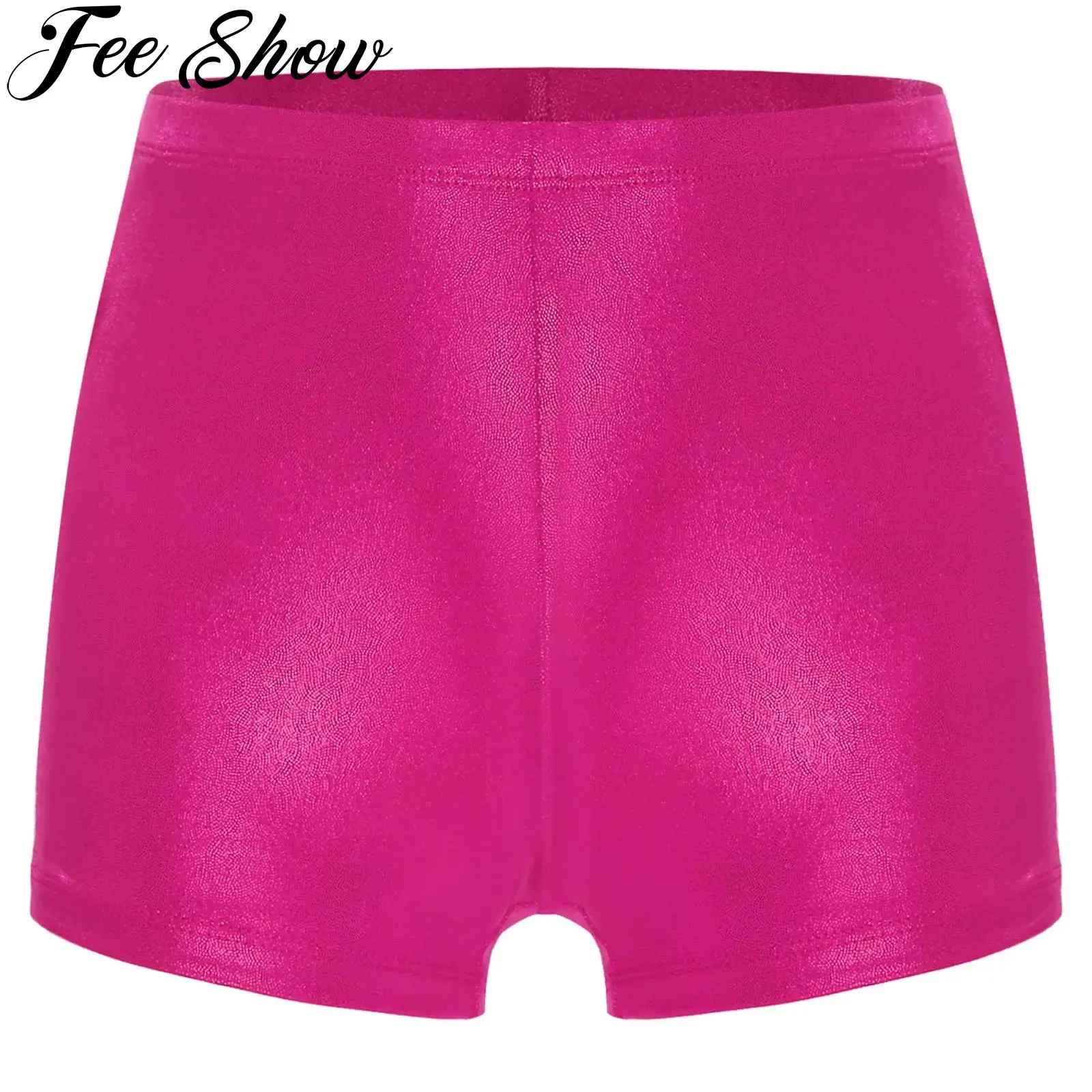 Meisjes metallic glanzende balletdans gymnastiek shorts elastische tailleband bodems tiener kunstschaatsen yoga sport workout danskleding