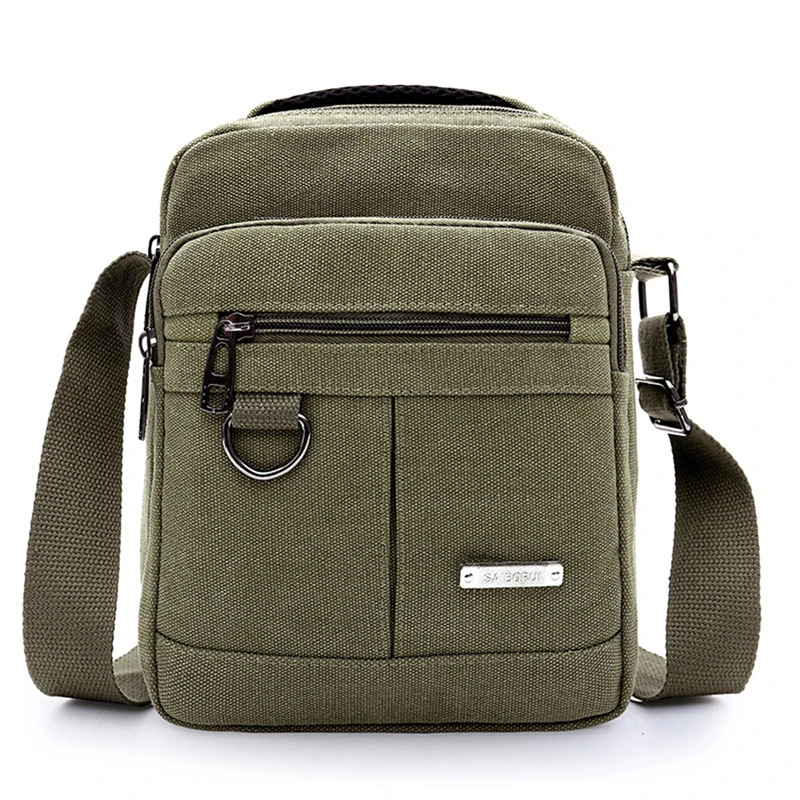 Canvas Shoulder Bag Men\'s New Korean Style Canvas Messenger Bag Outdoor Leisure Travel Portable Single-Shoulder Bag