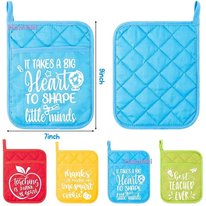 Kitchen Potholders 4Pcs Heat Resistant Pot Holders for Teacher Appreciation Gifts Baking Oven Mitt Potholder Accessories