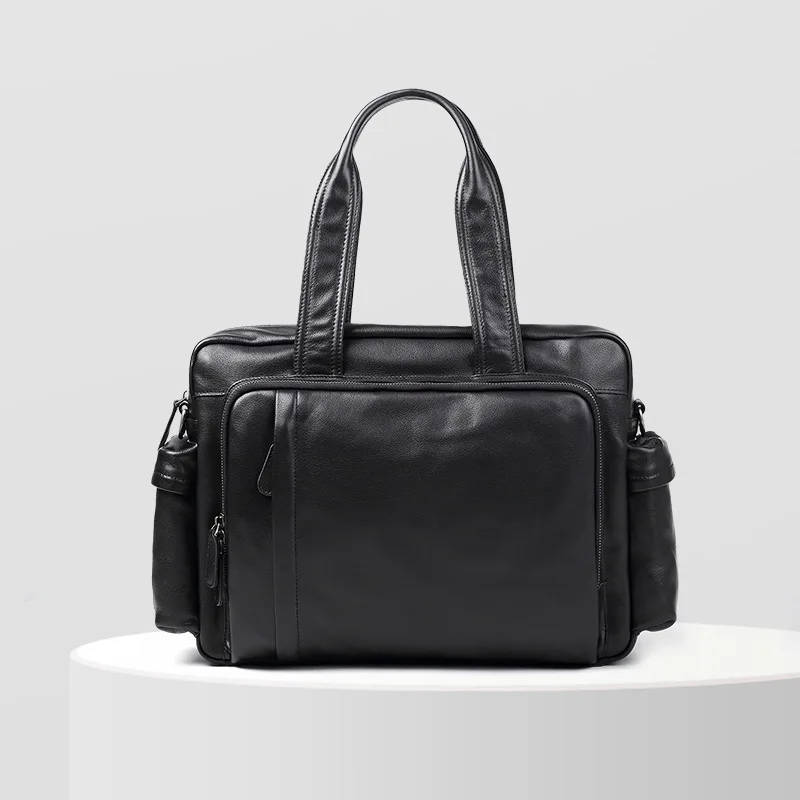 Nova bolsa masculina de couro, pasta casual, bolsa de viagem elegante, bolsa de luxo de grande capacidade, bolsa de ombro, bolsa crossbody