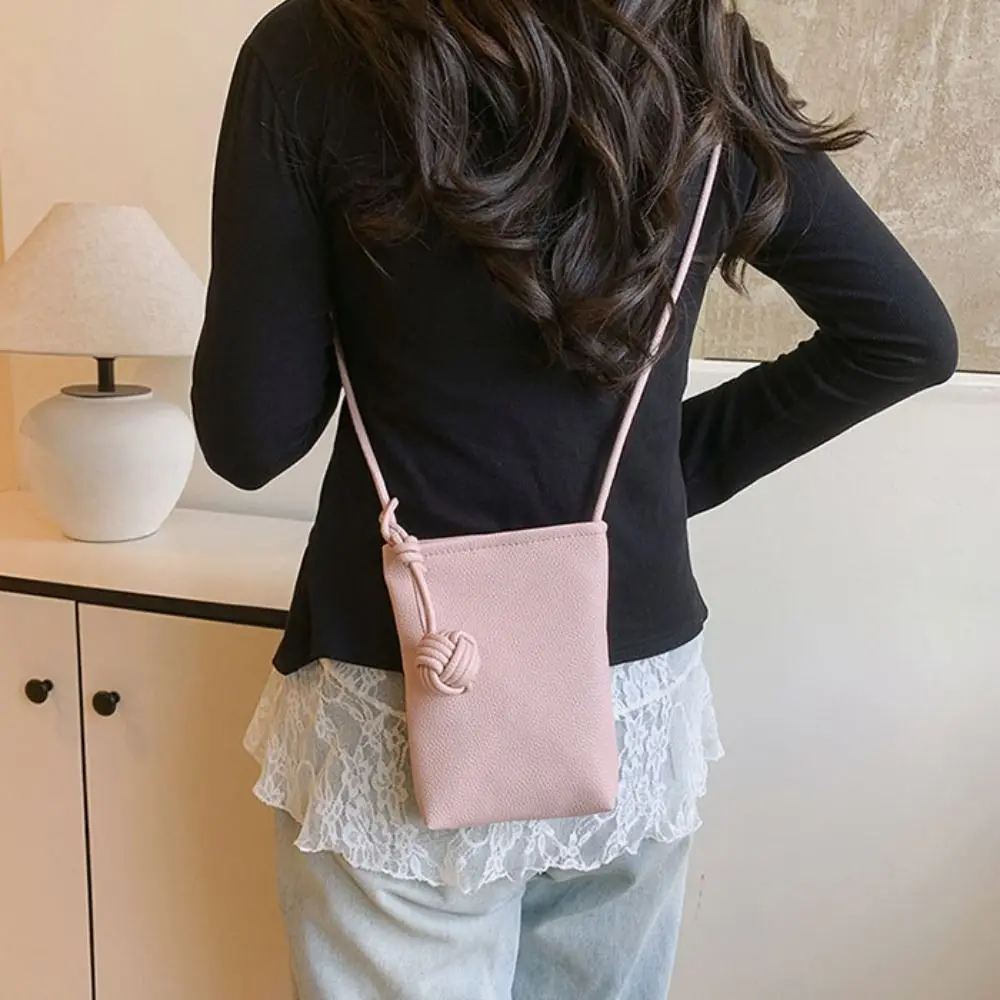PU Leather Mobile Phone Crossbody Bag Small Purses Simple Leather Trend Shoulder Bag Soft Candy Color Mini Summer Shoulder Bags