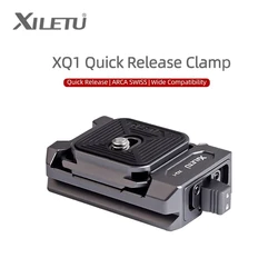 XILETU XQ-1 Universal Quick Release Plate Base Arca Quick Release Clamp Tripod Slider Mount Adapter for DSLR Cameras Stabilizer