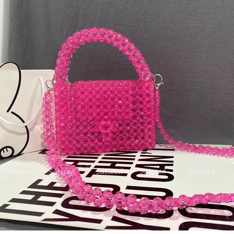 Summer Hand-Woven Hand Beaded Bag Customized Ladies Messenger Purses and Handbags Luxury Designer Female Bags for Women 2023