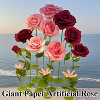 180cm Giant Artificial Flowers Large Paper Rose Wedding Props Window Display Party Home Decor Wedding Valentine's Day Decoration