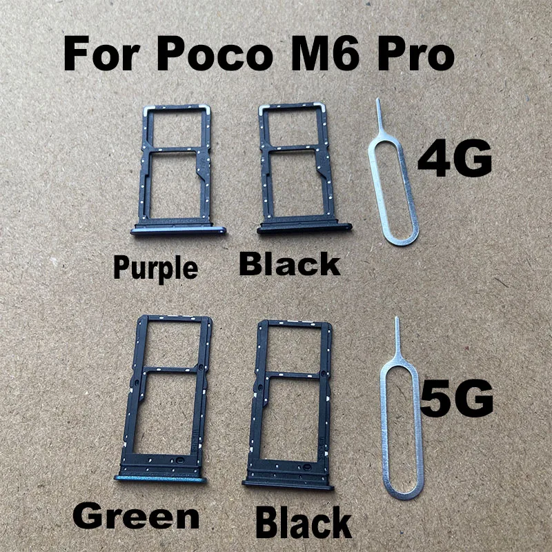 1 SZTUK Taca na kartę SIM do Xiaomi Poco M6 Pro Uchwyt na kartę SIM Adapter gniazda i uchwyt na tacę Micro SD z darmowym wyjmowaniem pinu 4G 5G