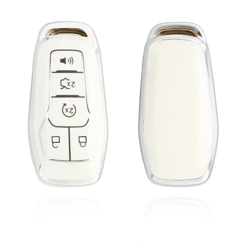 Tpu Car Key Case Cover Shell Fob For Ford Fusion Mondeo Mustang F-150 Explorer Edge 2015 2016 2017 2018 5 Buttons