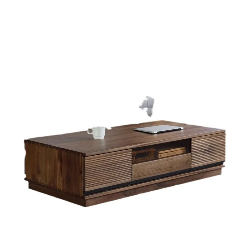 

North American black walnut coffee table, Nordic small apartment solid wood cherry wood floor-to-ceiling tea table